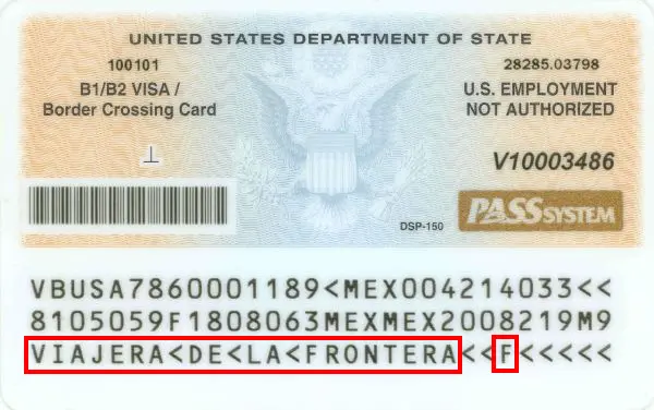 Verifique una tarjeta de cruce fronterizo estadounidense, nombre y apellido Verifique una tarjeta de cruce fronterizo estadounidense, nombre y apellido