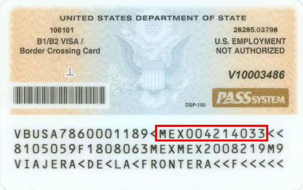 Verifique una tarjeta de cruce fronterizo de EE. UU., número de visa Verifique una tarjeta de cruce fronterizo de EE. UU., número de visa