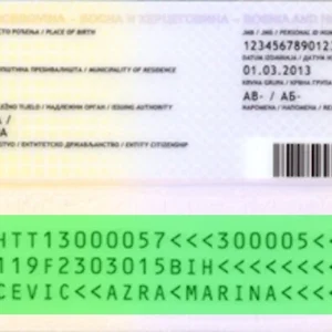 Vérification validité carte d'identité bosnienne (Lična karta)