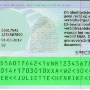 Vérification validité document d’identité pour étrangers type W2 néerlandais