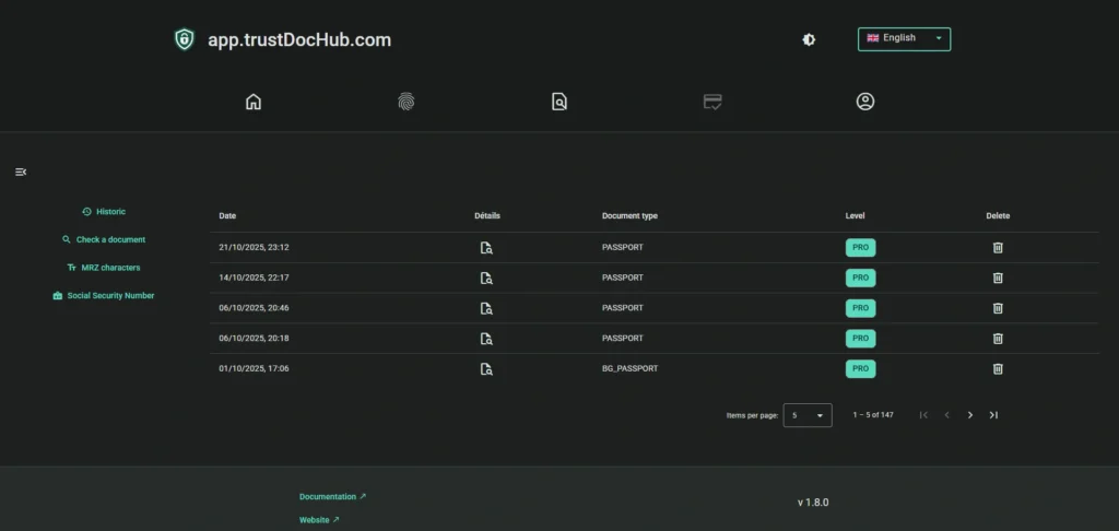Application web TrustDocHub.com